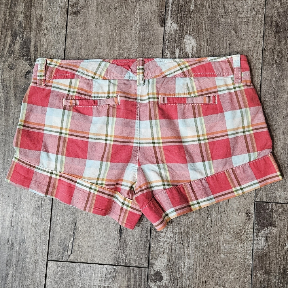 VINTAGE y2k HOLLISTER Red and Blue Plaid Women Shorts - Picture 3 of 6